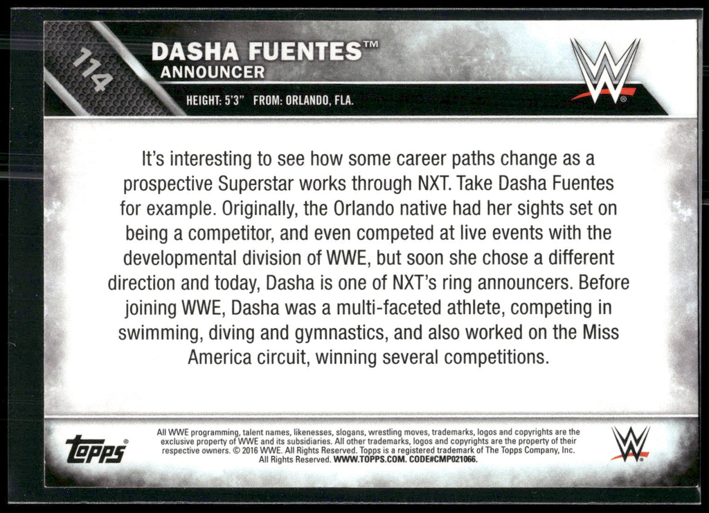 2016 Topps WWE Then Now Forever #114 Dasha Fuentes