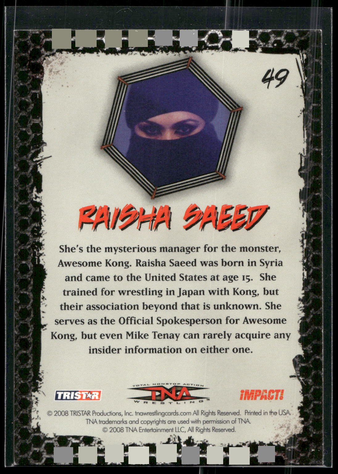 2008 TriStar TNA Impact #49 Raisha Saeed