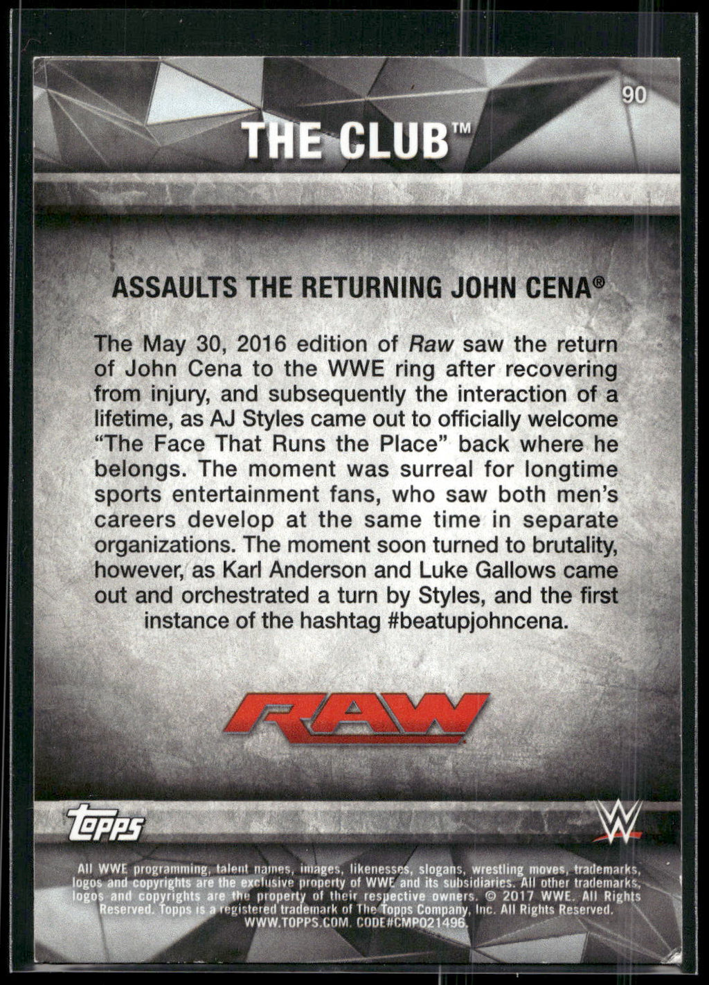 2017 Topps WWE Road To Wrestlemania #90 The Club