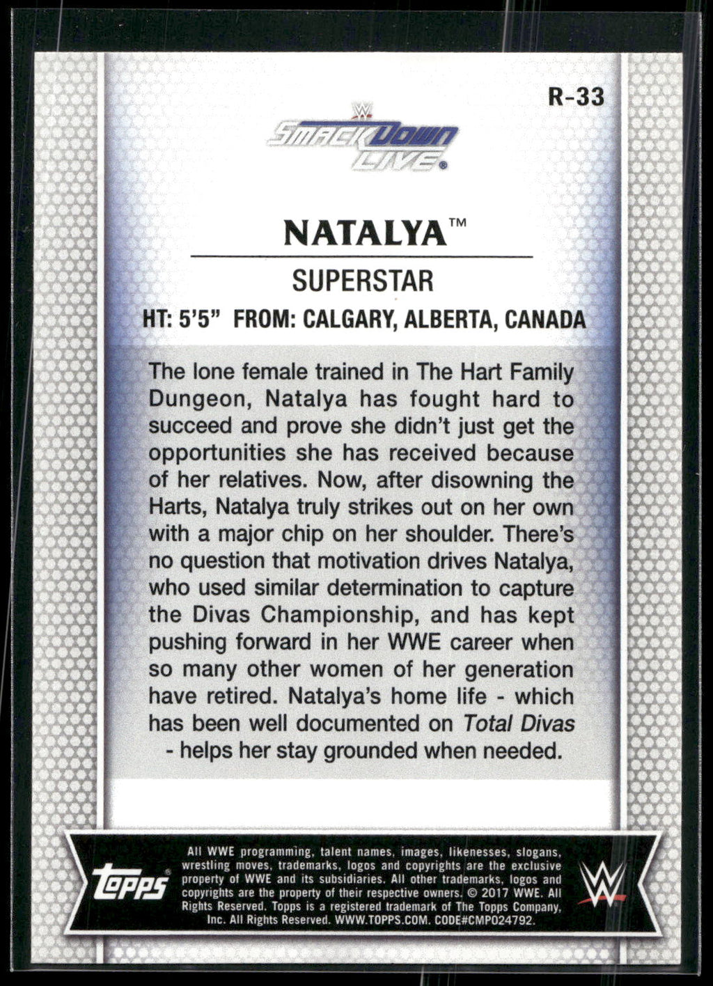 2017 Topps WWE Women's Division #R-33 Natalya