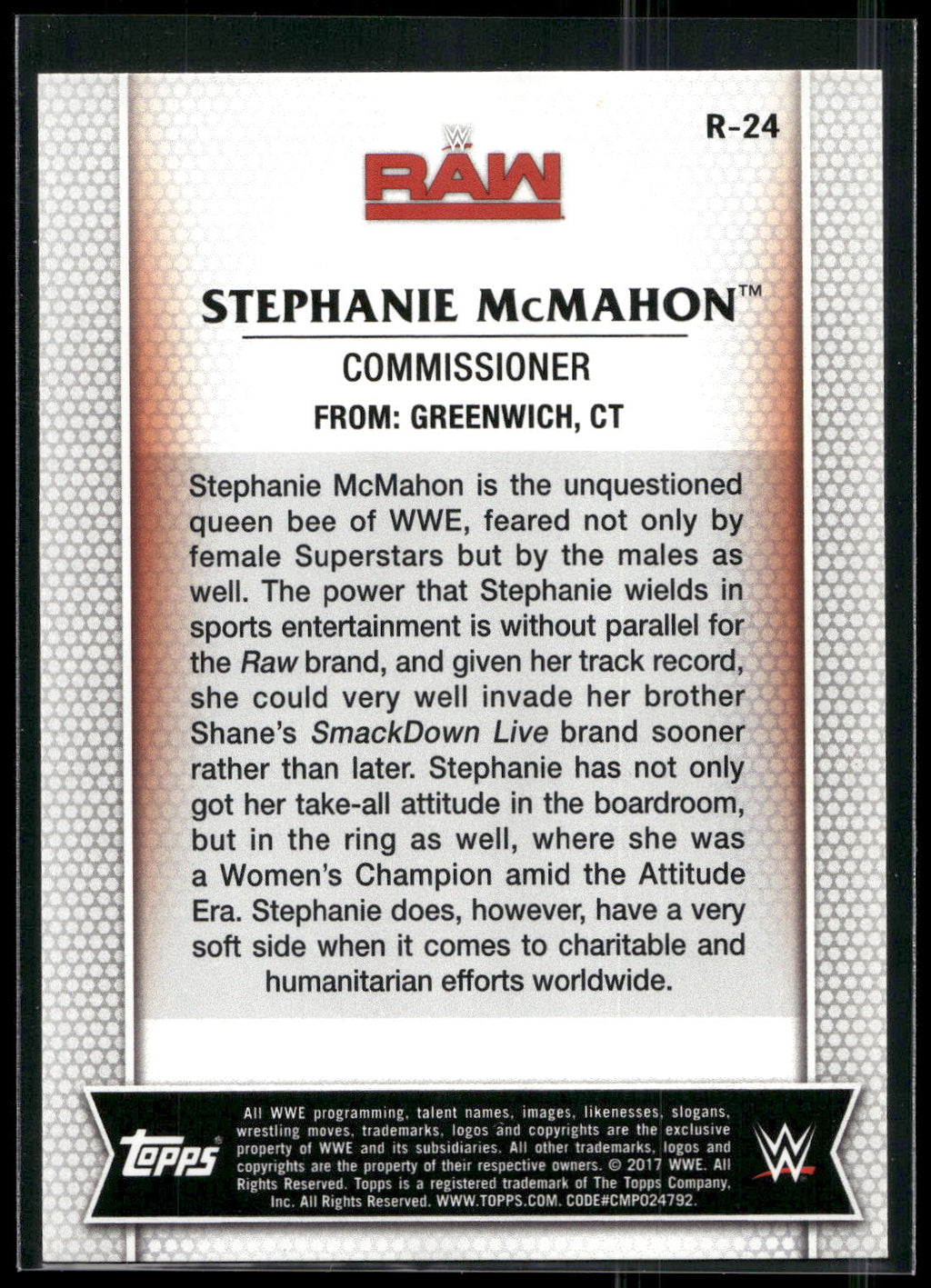 2017 Topps WWE Women's Division #R-24 Stephanie McMahon
