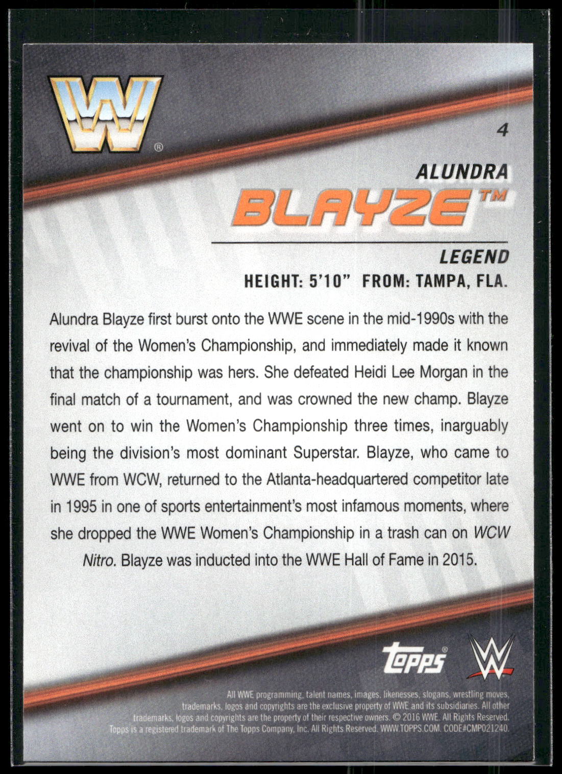 2016 Topps WWE Divas Revolution #4 Alundra Blayze