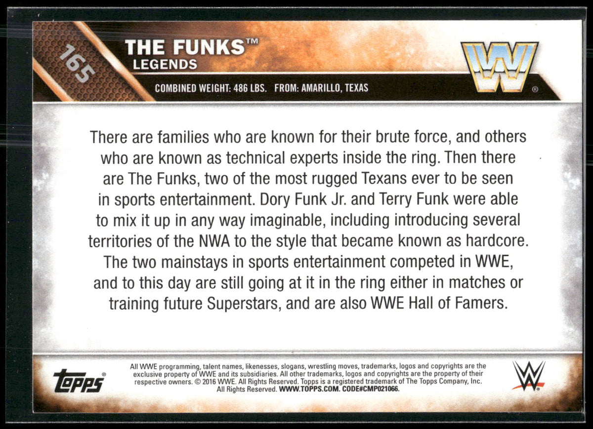 2016 Topps WWE Then Now Forever #165 The Funks