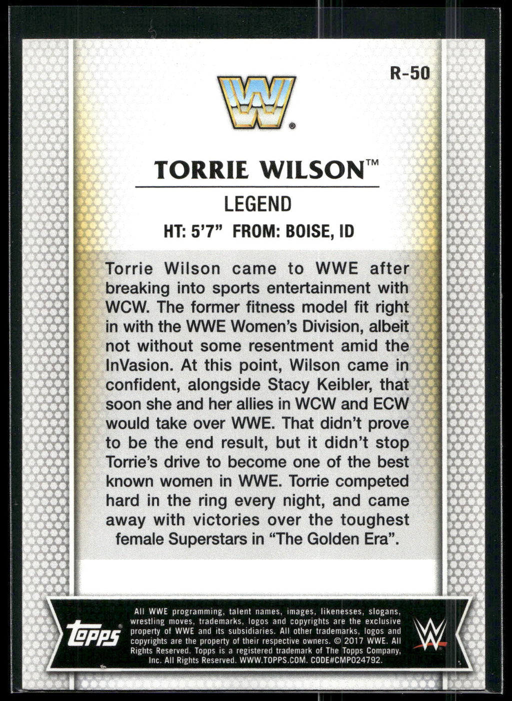 2017 Topps WWE Women's Division #R-50 Torrie Wilson