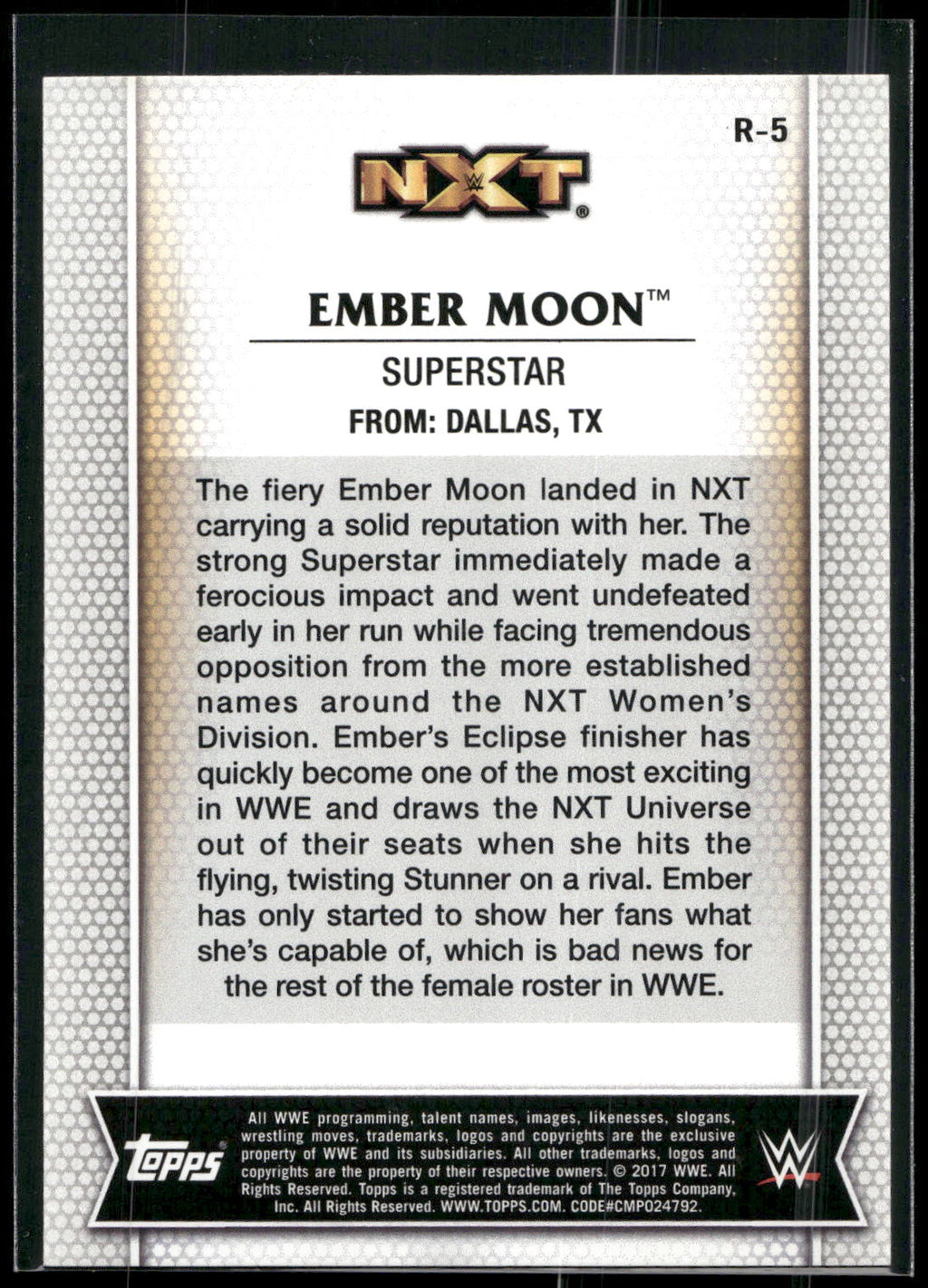 2017 Topps WWE Women's Division #R-5 Ember Moon
