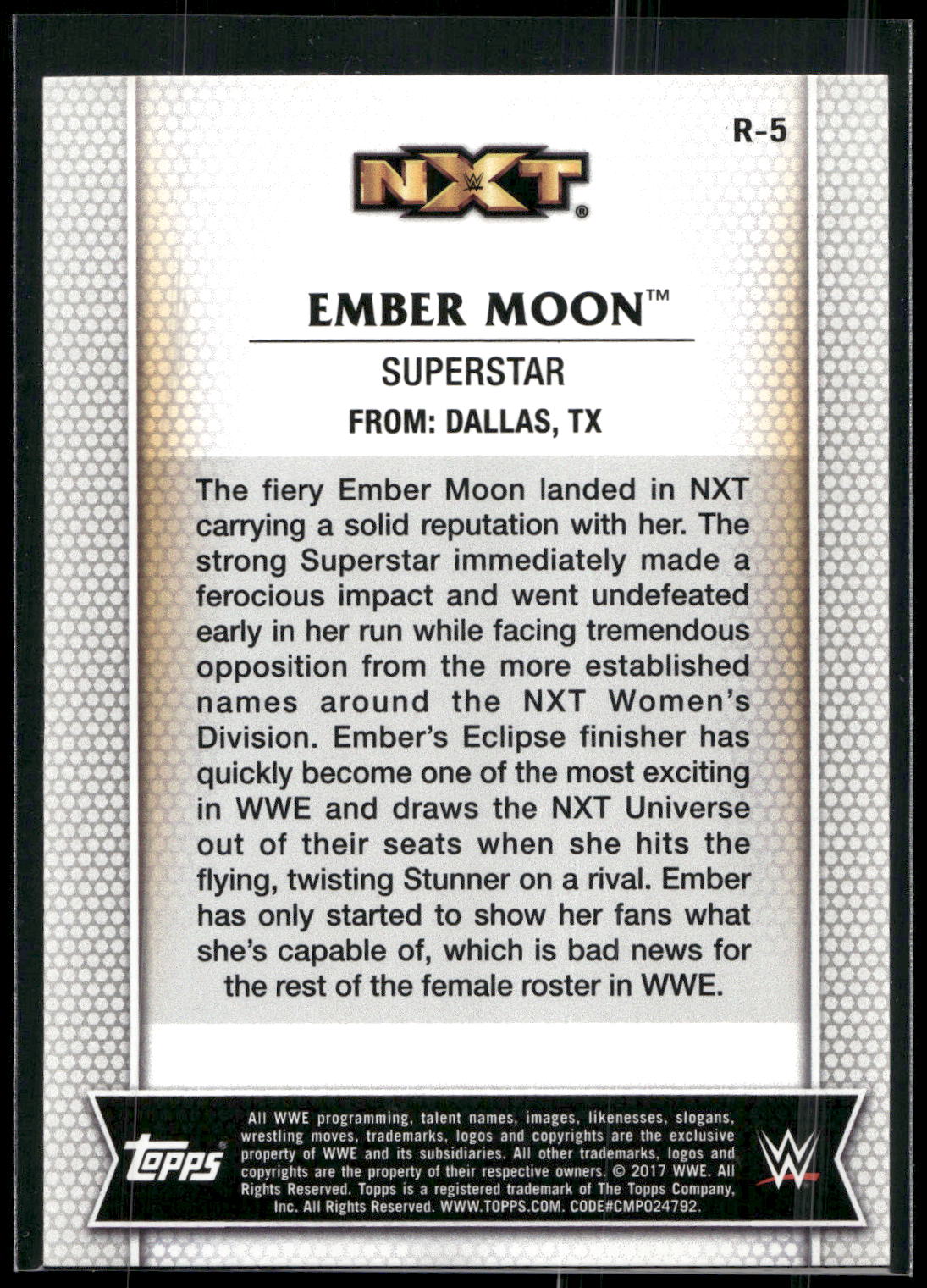 2017 Topps WWE Women's Division #R-5 Ember Moon