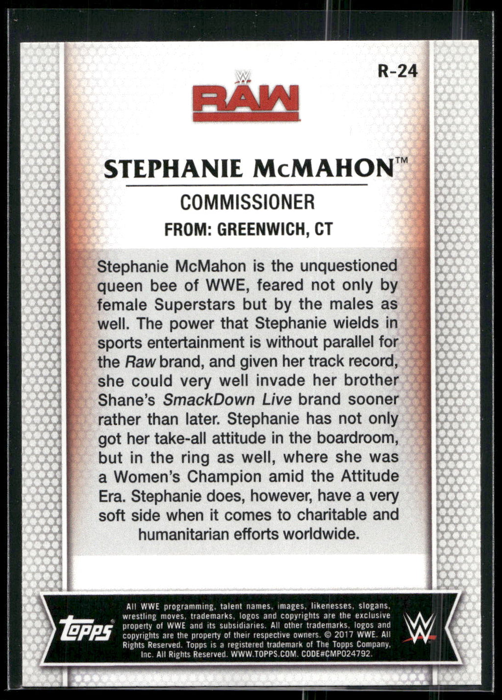 2017 Topps WWE Women's Division #R-24 Stephanie McMahon