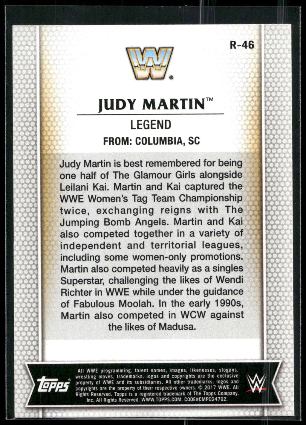2017 Topps WWE Women's Division #R-46 Judy Martin