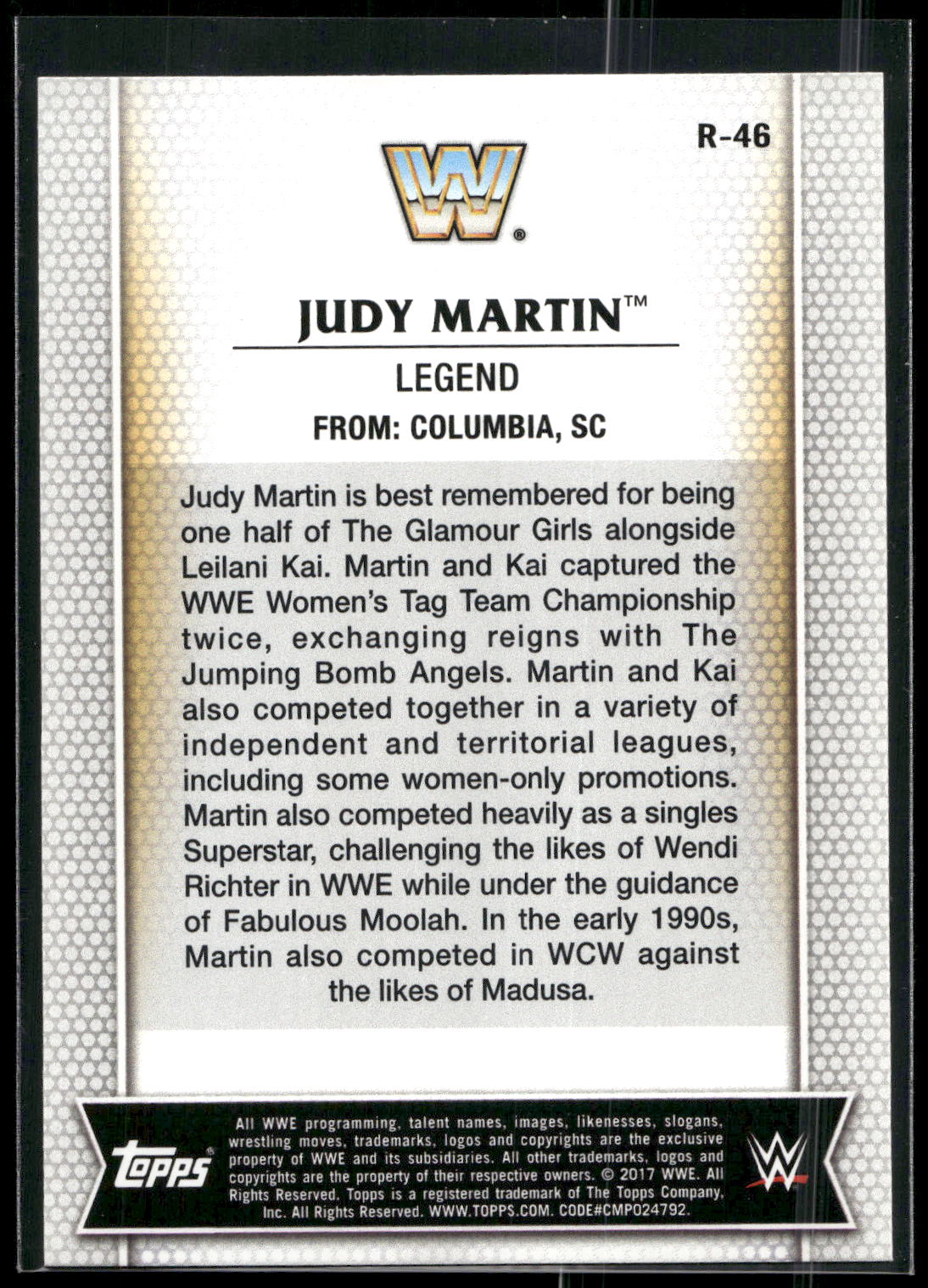 2017 Topps WWE Women's Division #R-46 Judy Martin