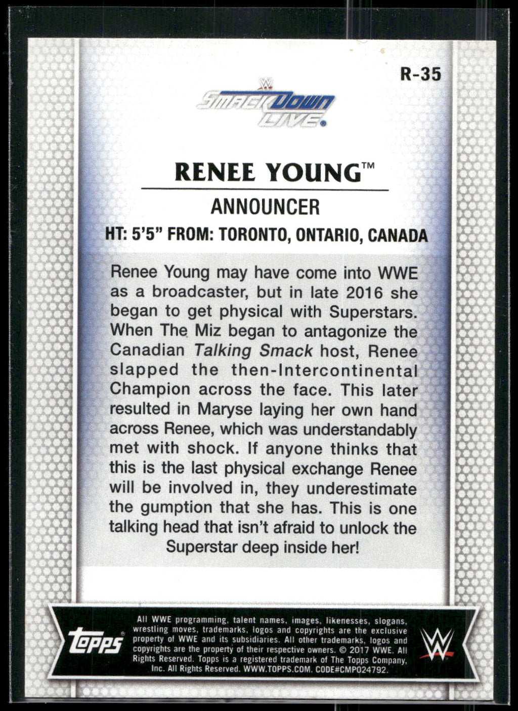 2017 Topps WWE Women's Division #R-35 Renee Young