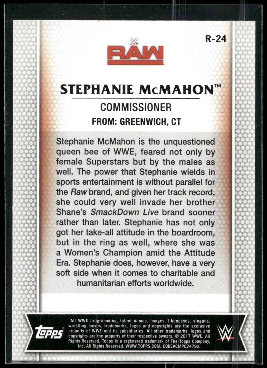 2017 Topps WWE Women's Division #R-24 Stephanie McMahon