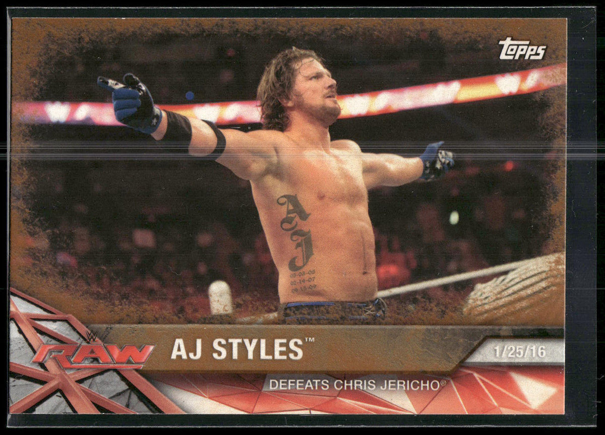 2017 Topps WWE Road To Wrestlemania #16 AJ Styles Bronze