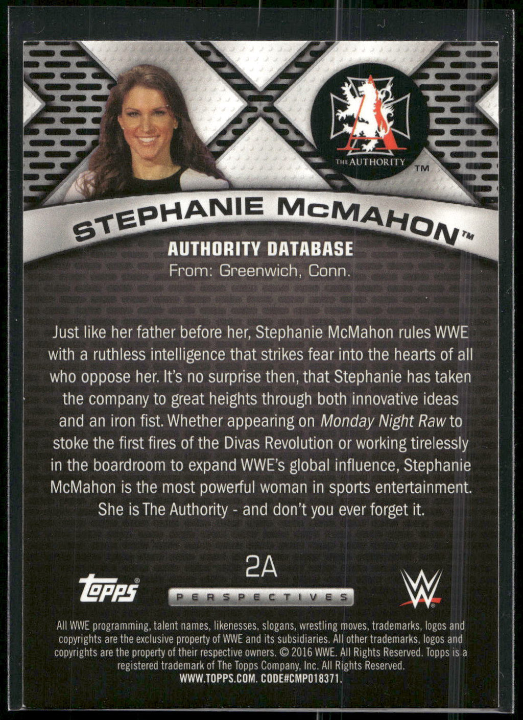 2015 Topps WWE #74 Stephanie McMahon Black