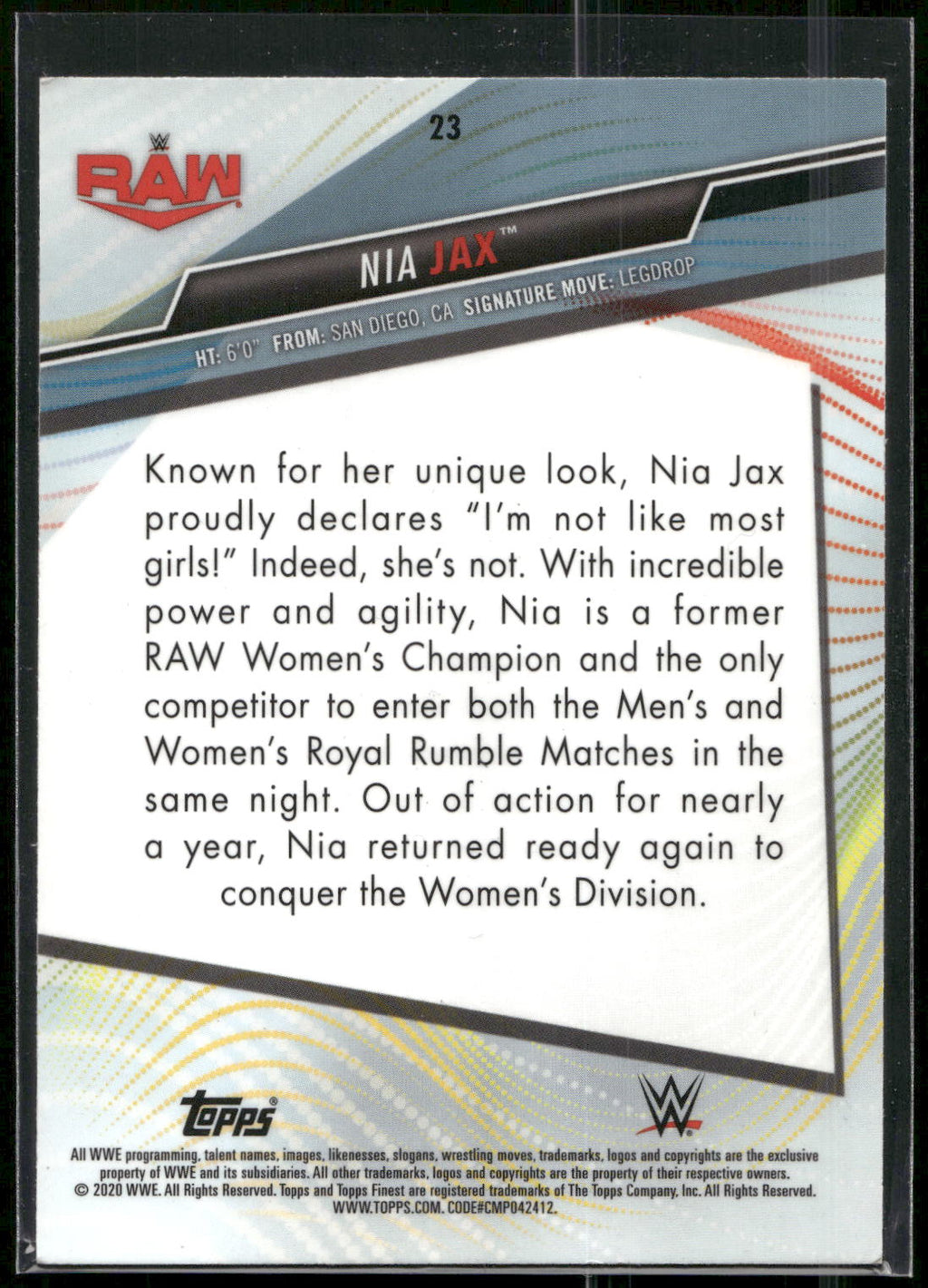 2020 Topps WWE Finest #23 Nia Jax