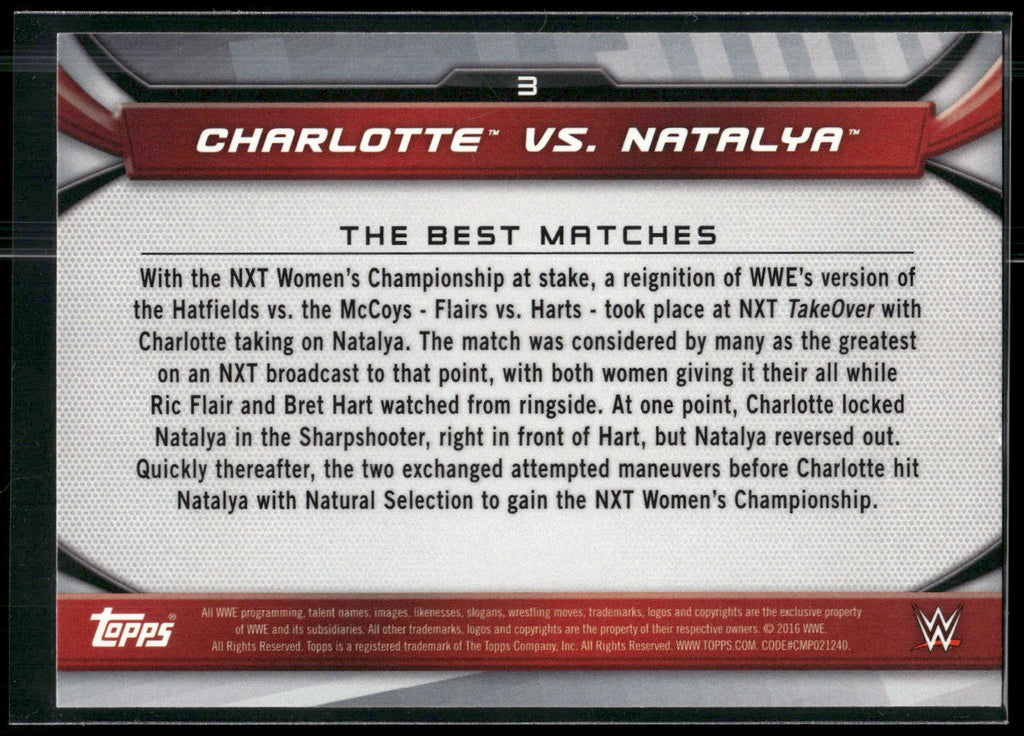 2016 Topps WWE Divas Revolution #3 Charlotte Best Matches