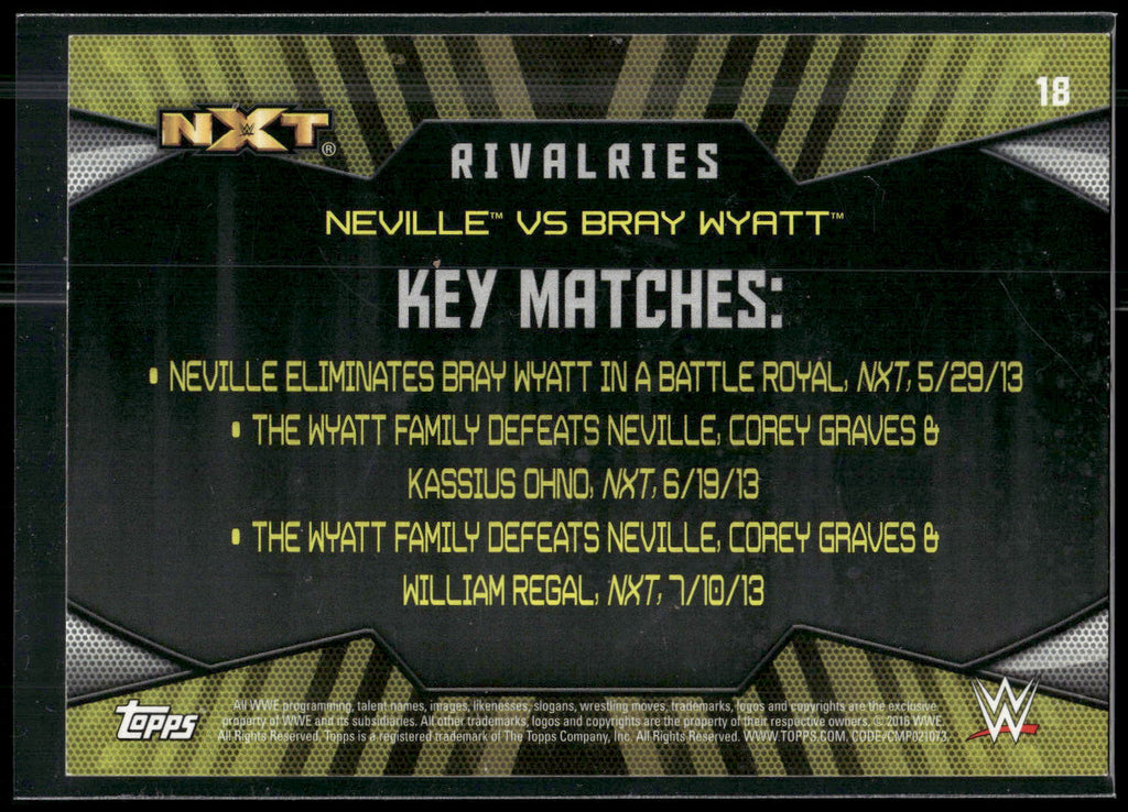 2016 Topps WWE Then Now Forever #18 Bray Wyatt / Neville Rivalries NXT