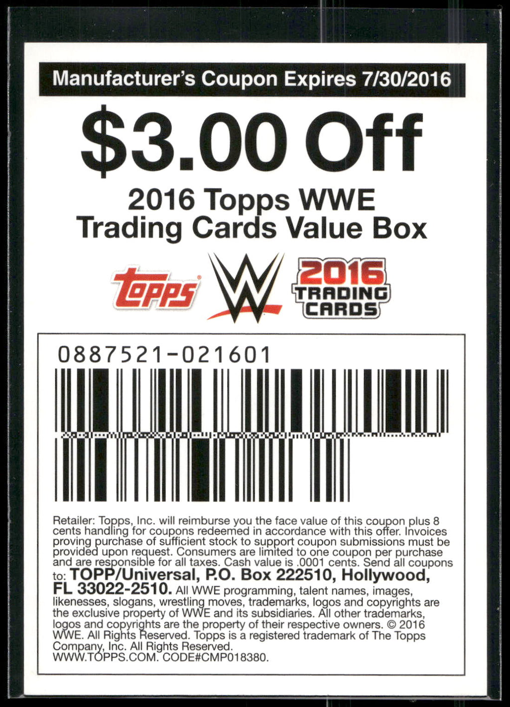 2016 Topps WWE #NNO Brock Lesnar