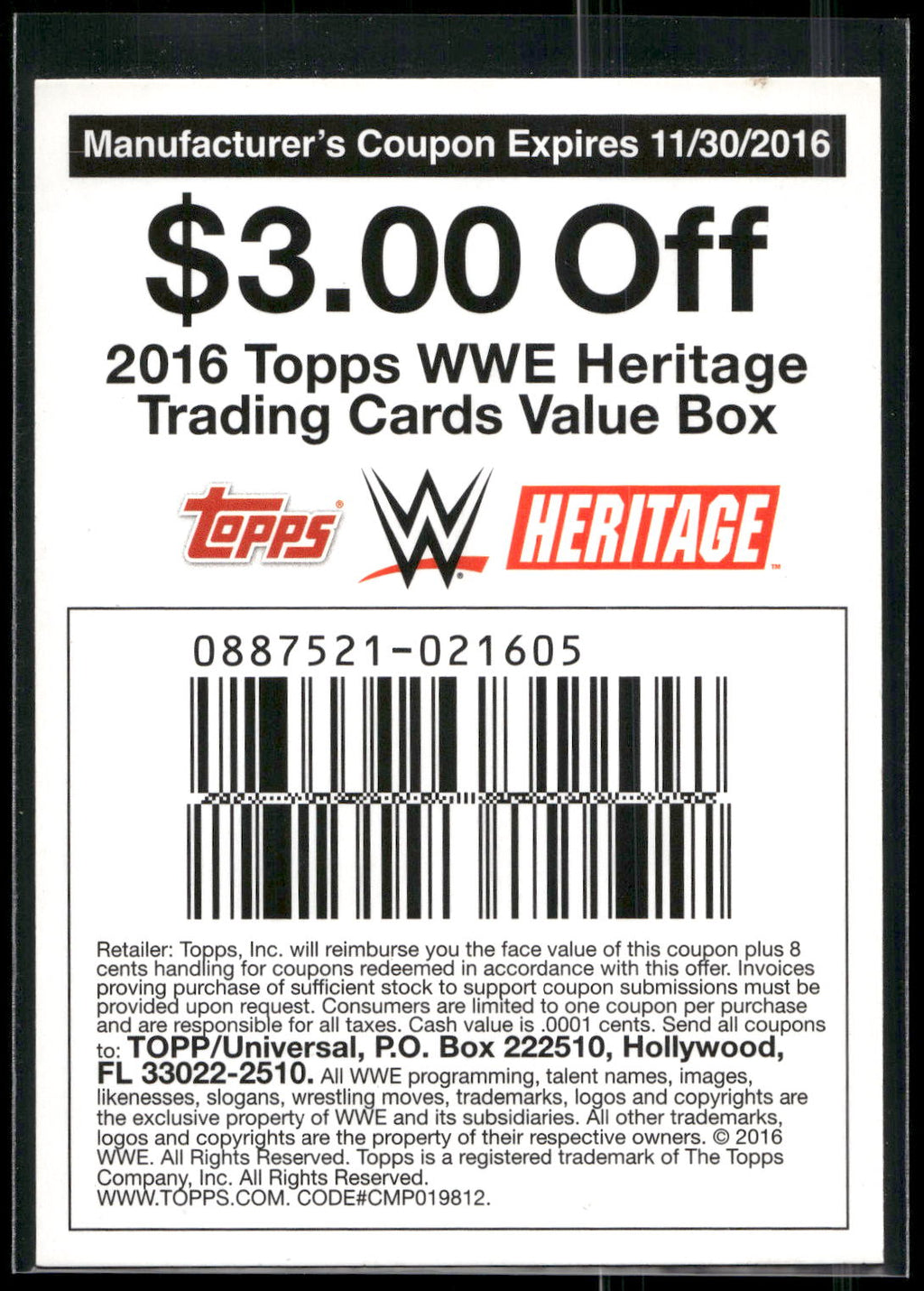 2016 Topps WWE Heritage #NNO Brock Lesnar