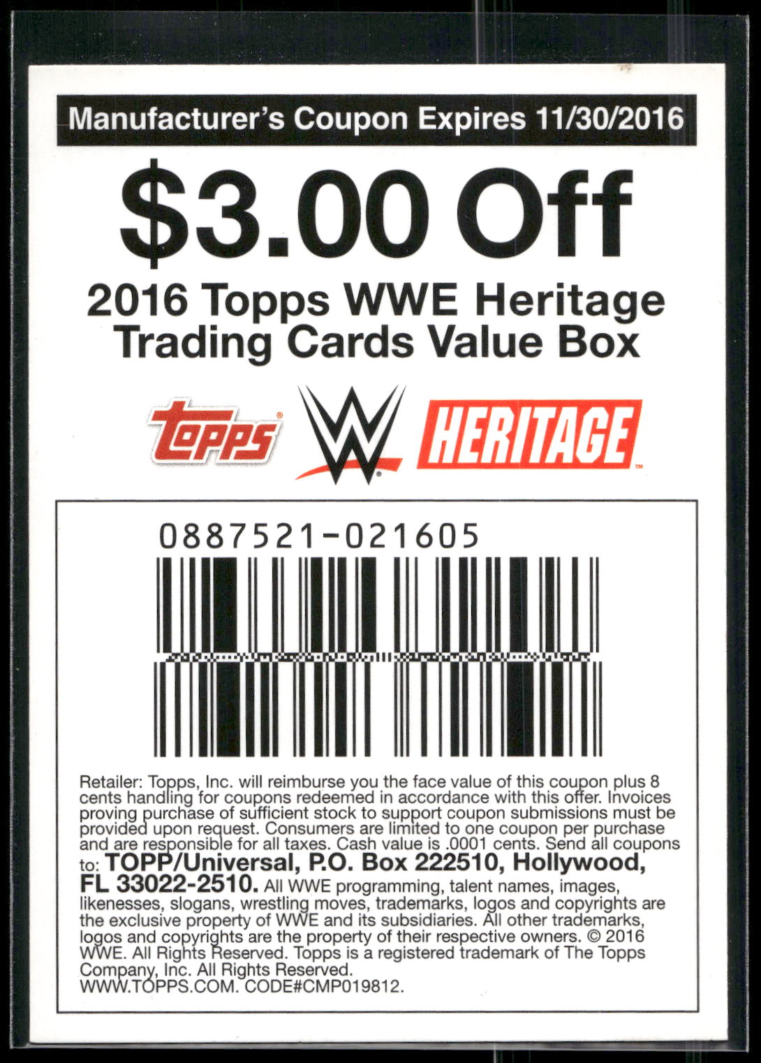 2016 Topps WWE Heritage #NNO Brock Lesnar