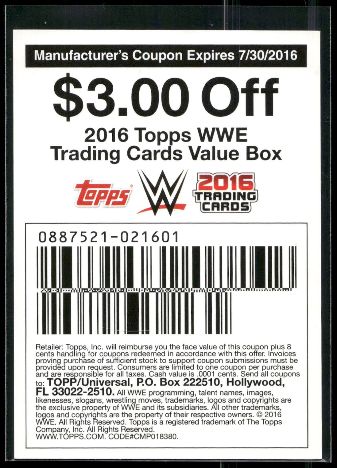 2016 Topps WWE #NNO Brock Lesnar