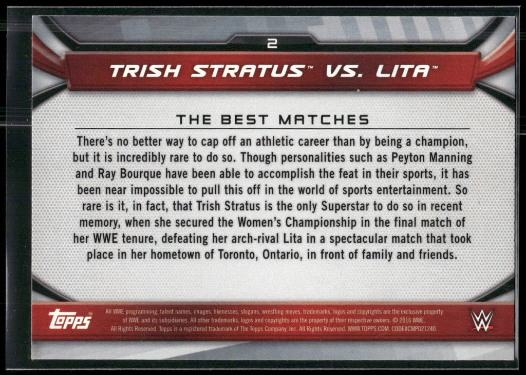 2016 Topps WWE Divas Revolution #2 Trish Stratus Best Matches