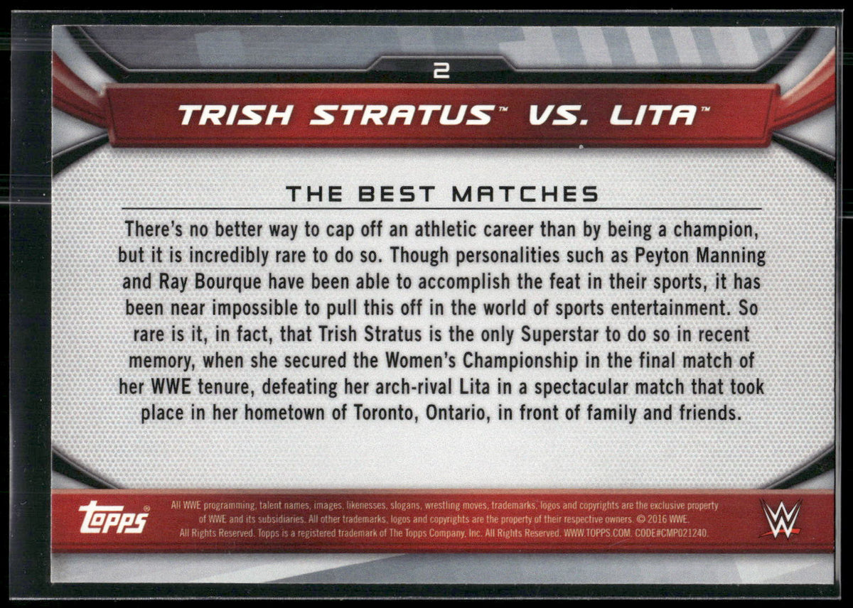 2016 Topps WWE Divas Revolution #2 Trish Stratus Best Matches