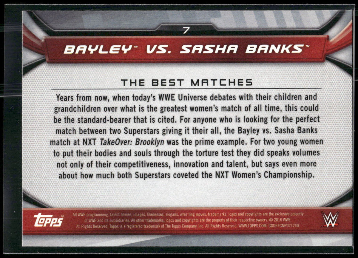 2016 Topps WWE Divas Revolution #7 Bayley Best Matches