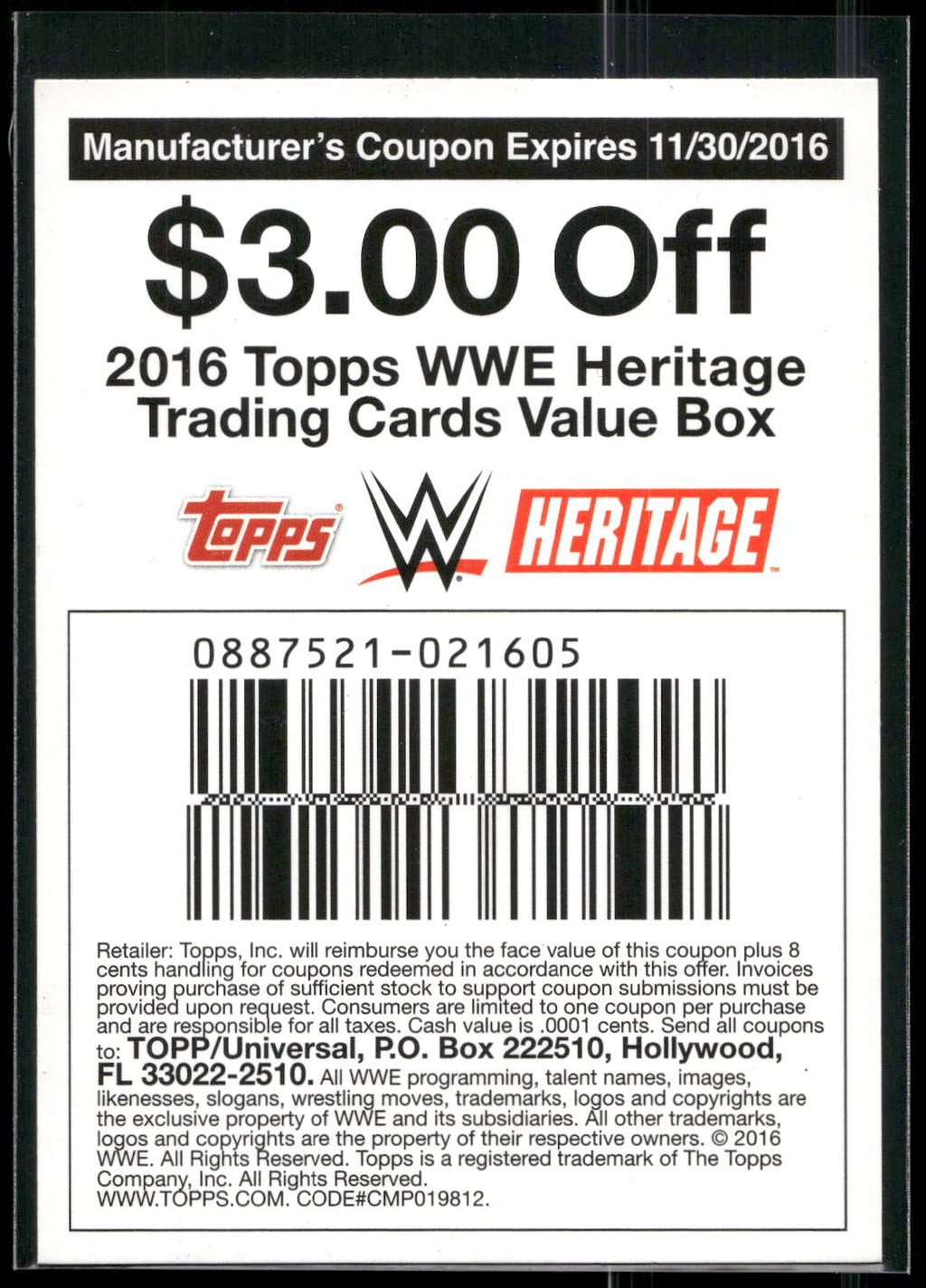 2016 Topps WWE Heritage #NNO Brock Lesnar