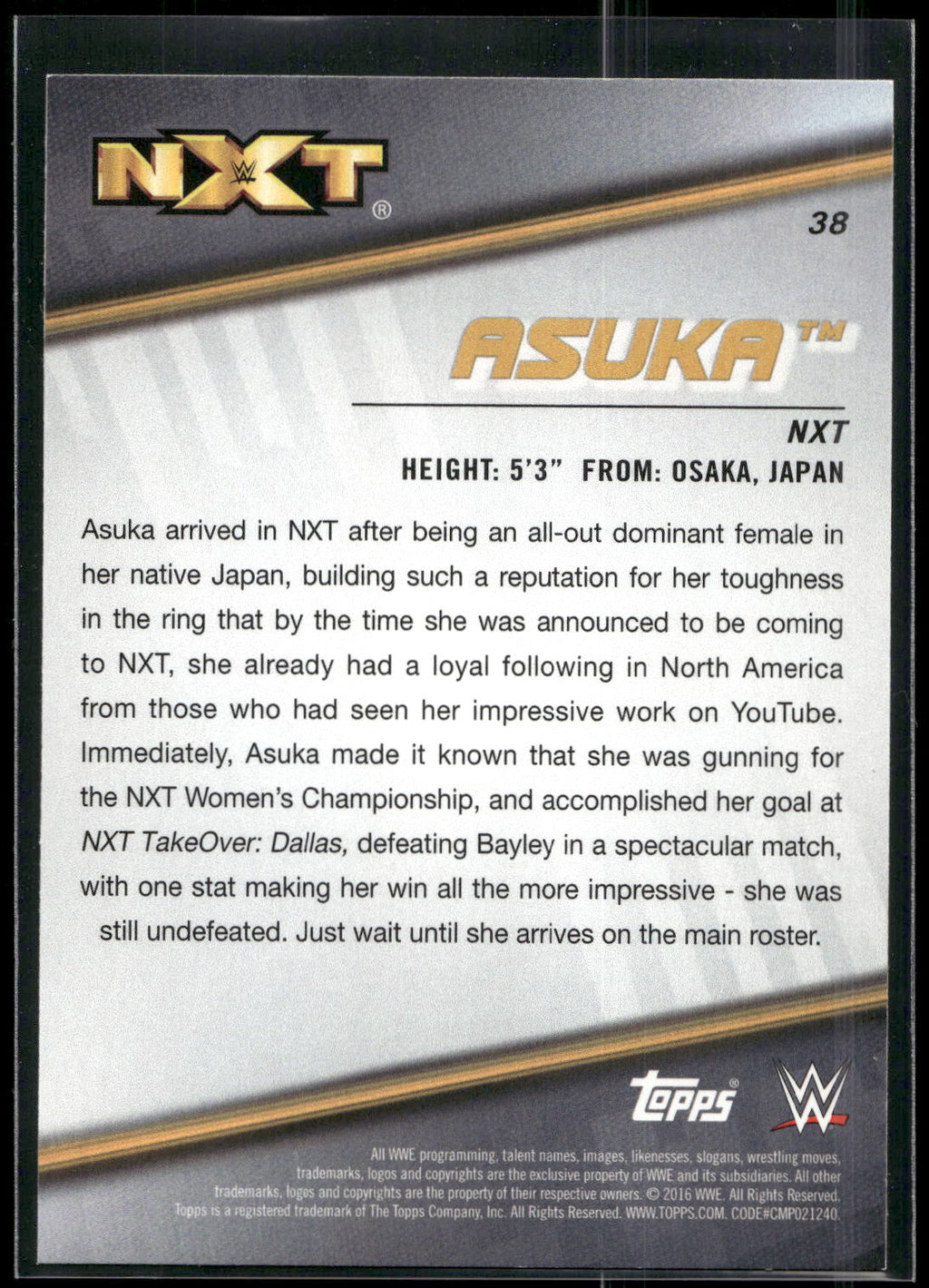 2016 Topps WWE Divas Revolution #38 Asuka