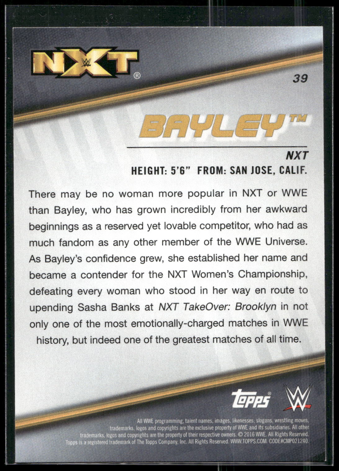 2016 Topps WWE Divas Revolution #39 Bayley