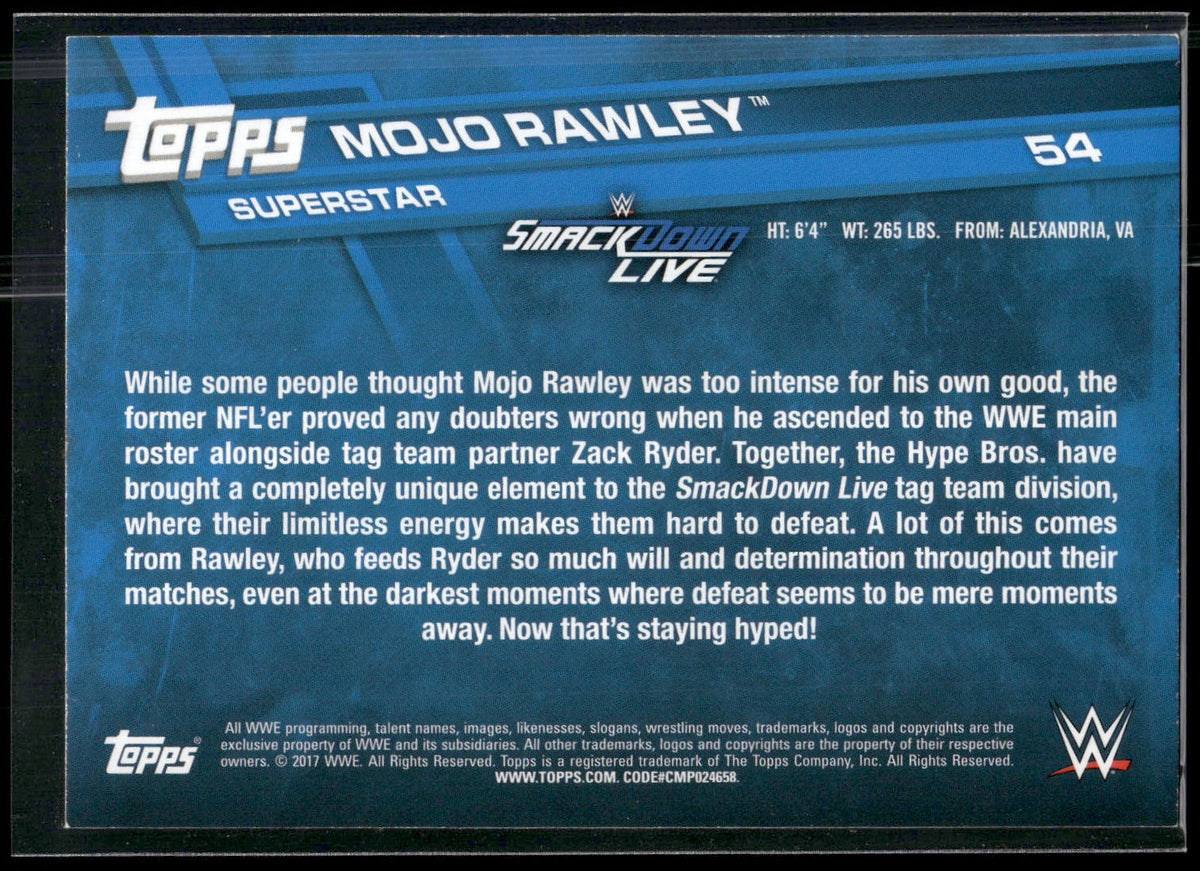 2017 Topps WWE #54 Mojo Rawley