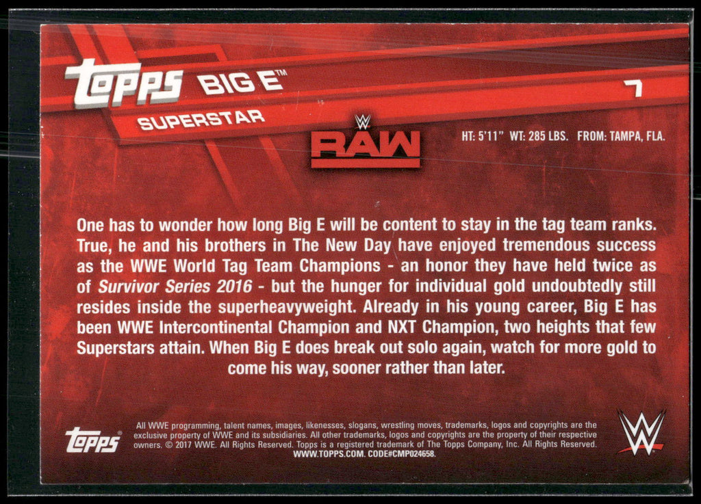 2017 Topps WWE #7 Big E