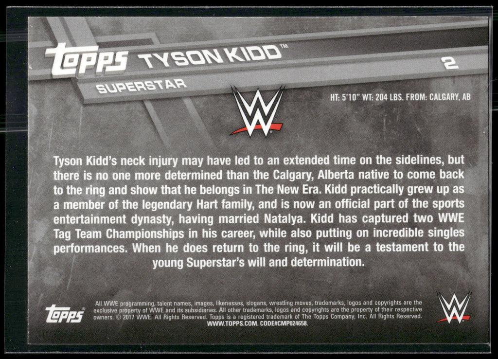 2017 Topps WWE #2 Tyson Kidd
