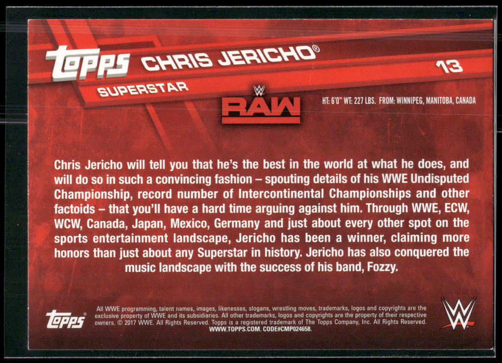 2017 Topps WWE #13 Chris Jericho