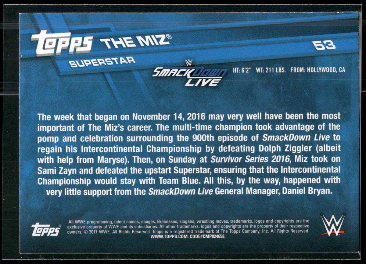 2017 Topps WWE #53 The Miz