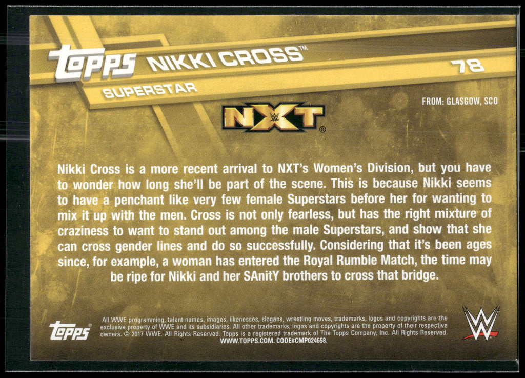 2017 Topps WWE #78 Nikki Cross