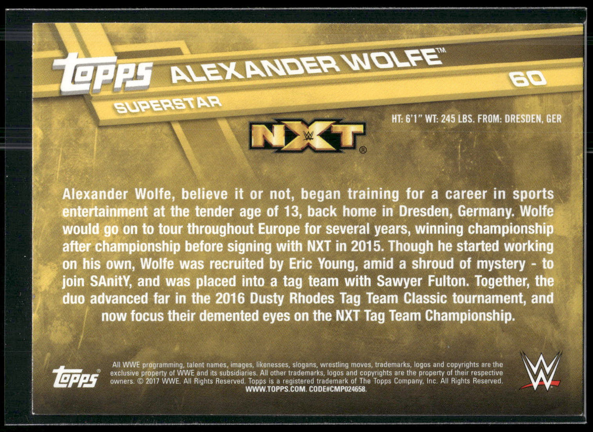 2017 Topps WWE #60 Alexander Wolfe