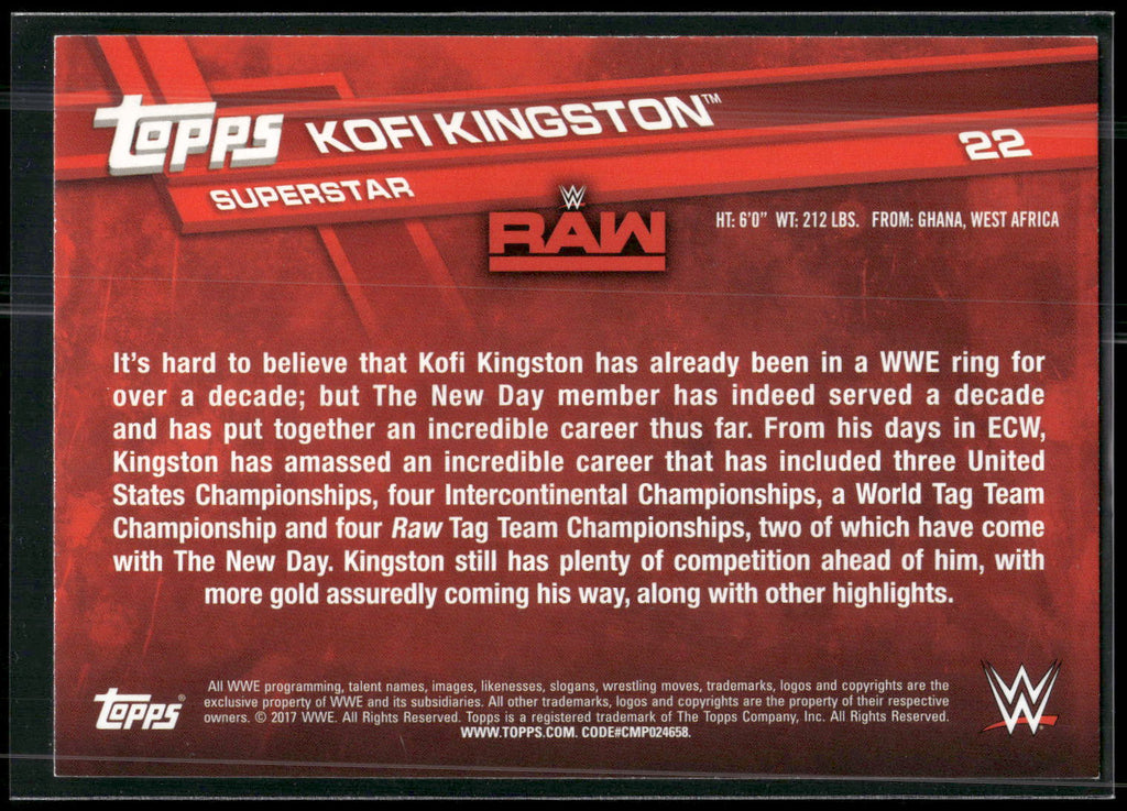 2017 Topps WWE #22 Kofi Kingston