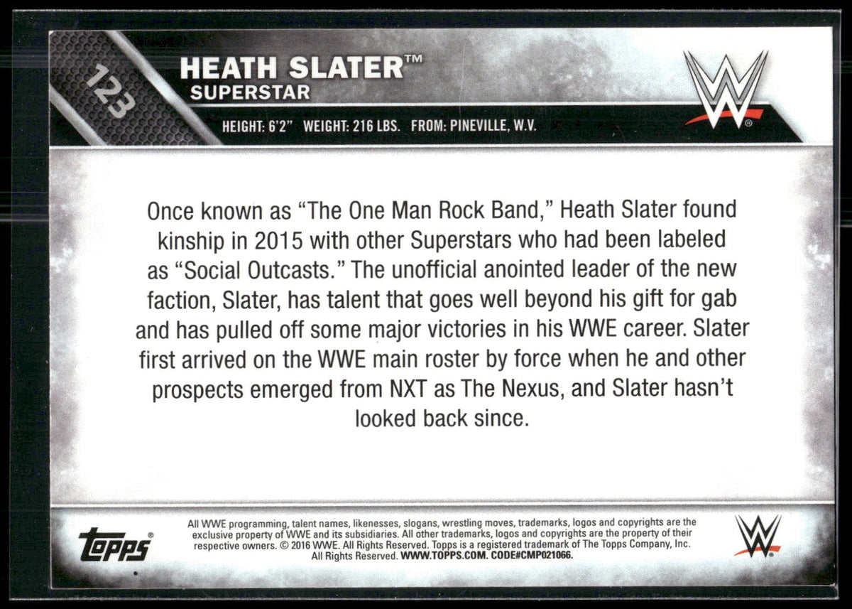 2016 Topps WWE Then Now Forever #123 Heath Slater