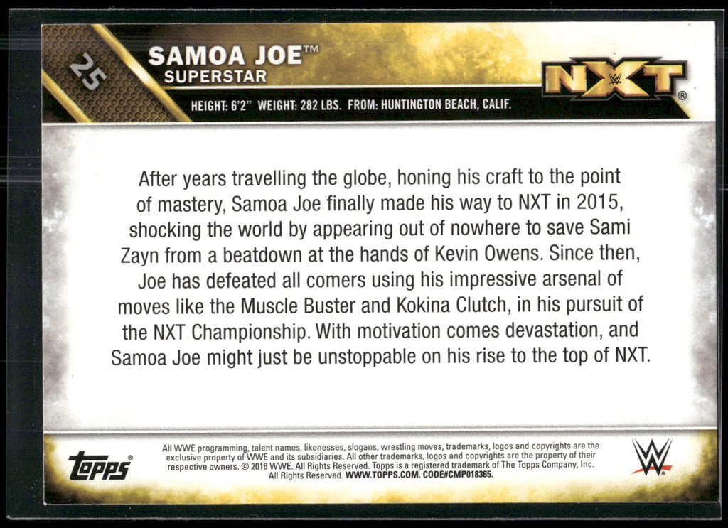 2016 Topps WWE #25 Samoa Joe NXT