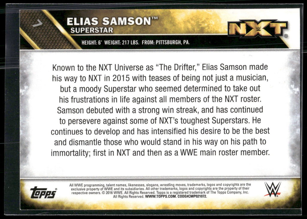 2016 Topps WWE Then Now Forever #7 Elias Samson NXT Prospects