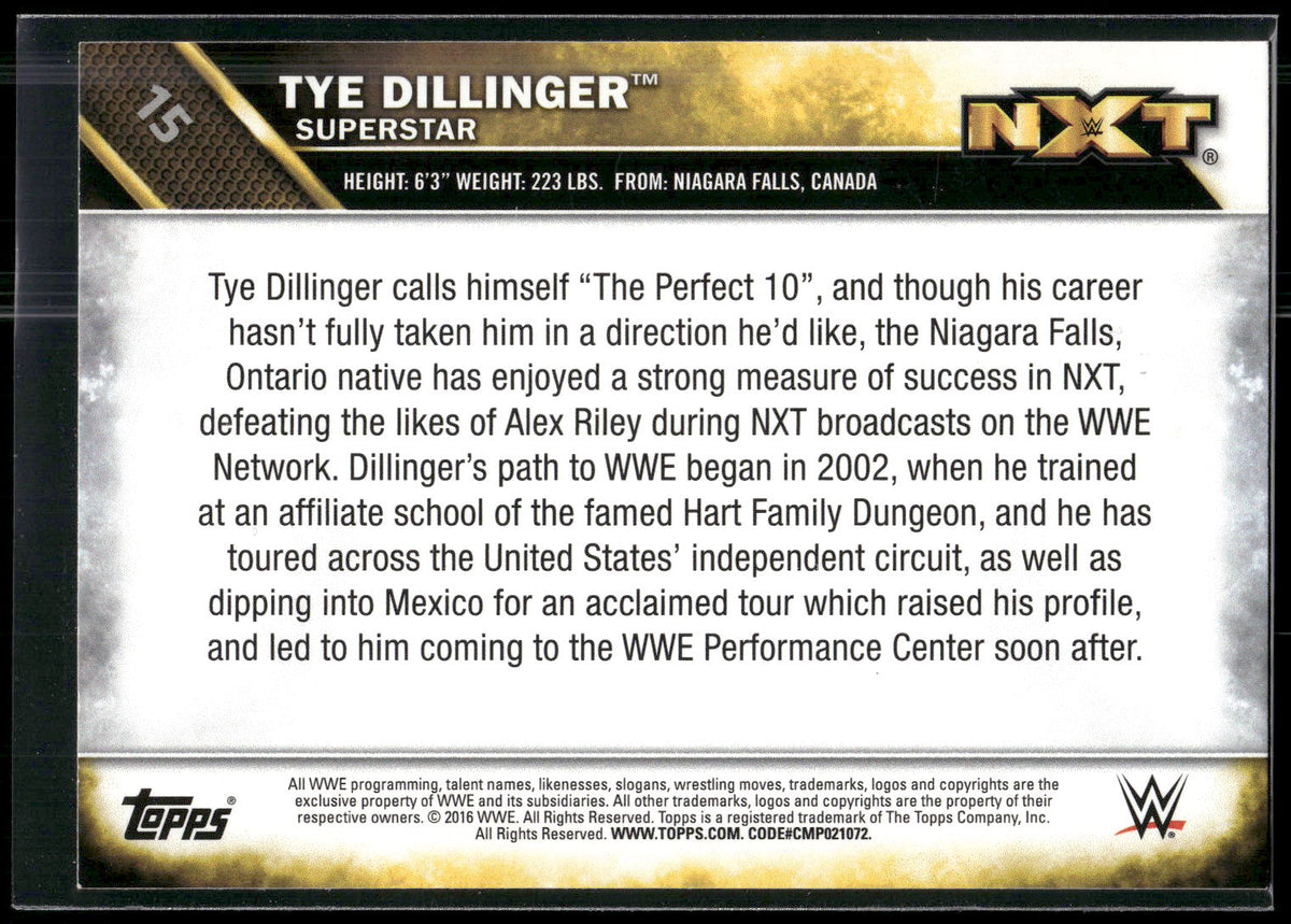 2016 Topps WWE Then Now Forever #15 Tye Dillinger NXT Prospects