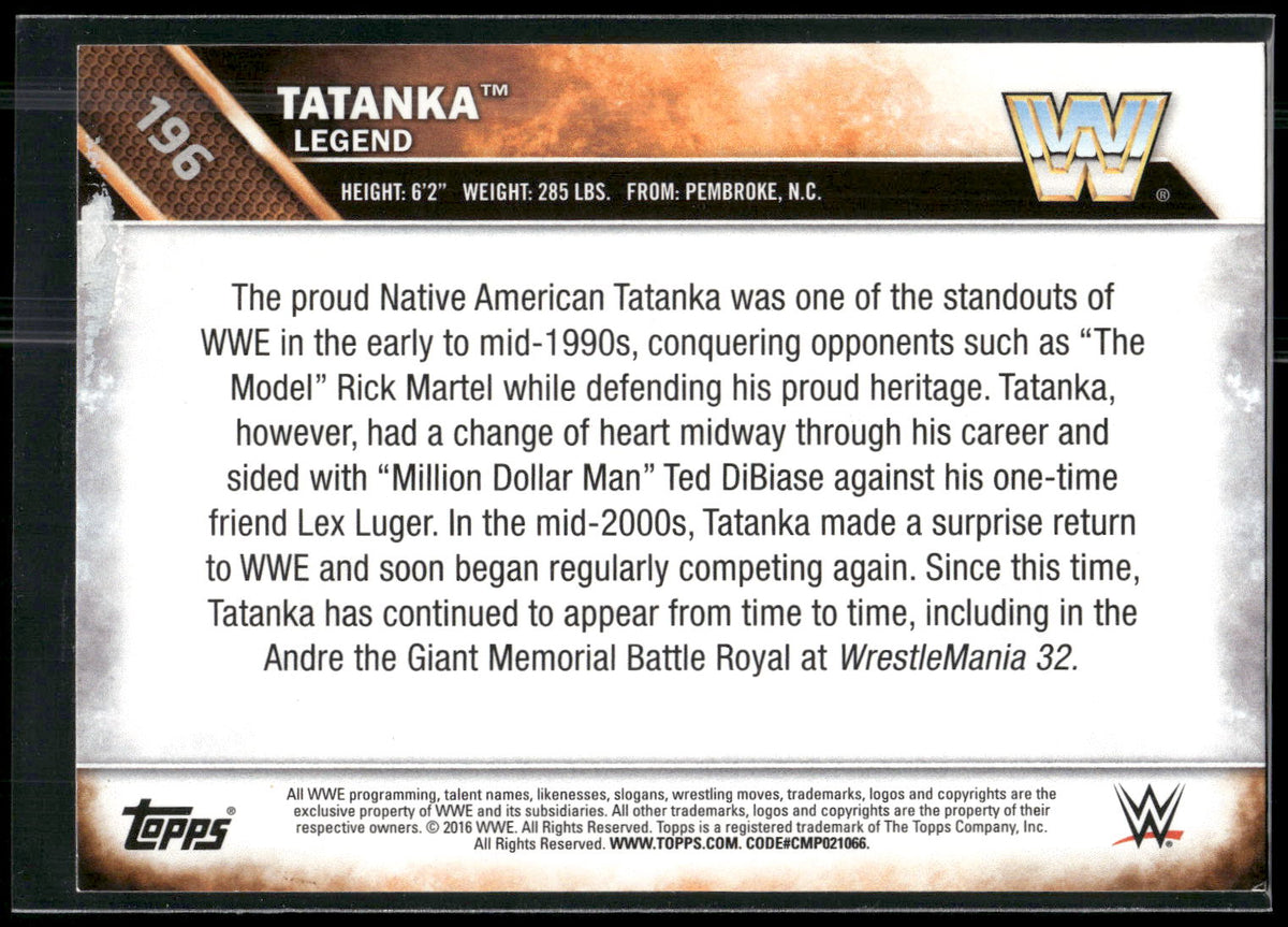 2016 Topps WWE Then Now Forever #196 Tatanka