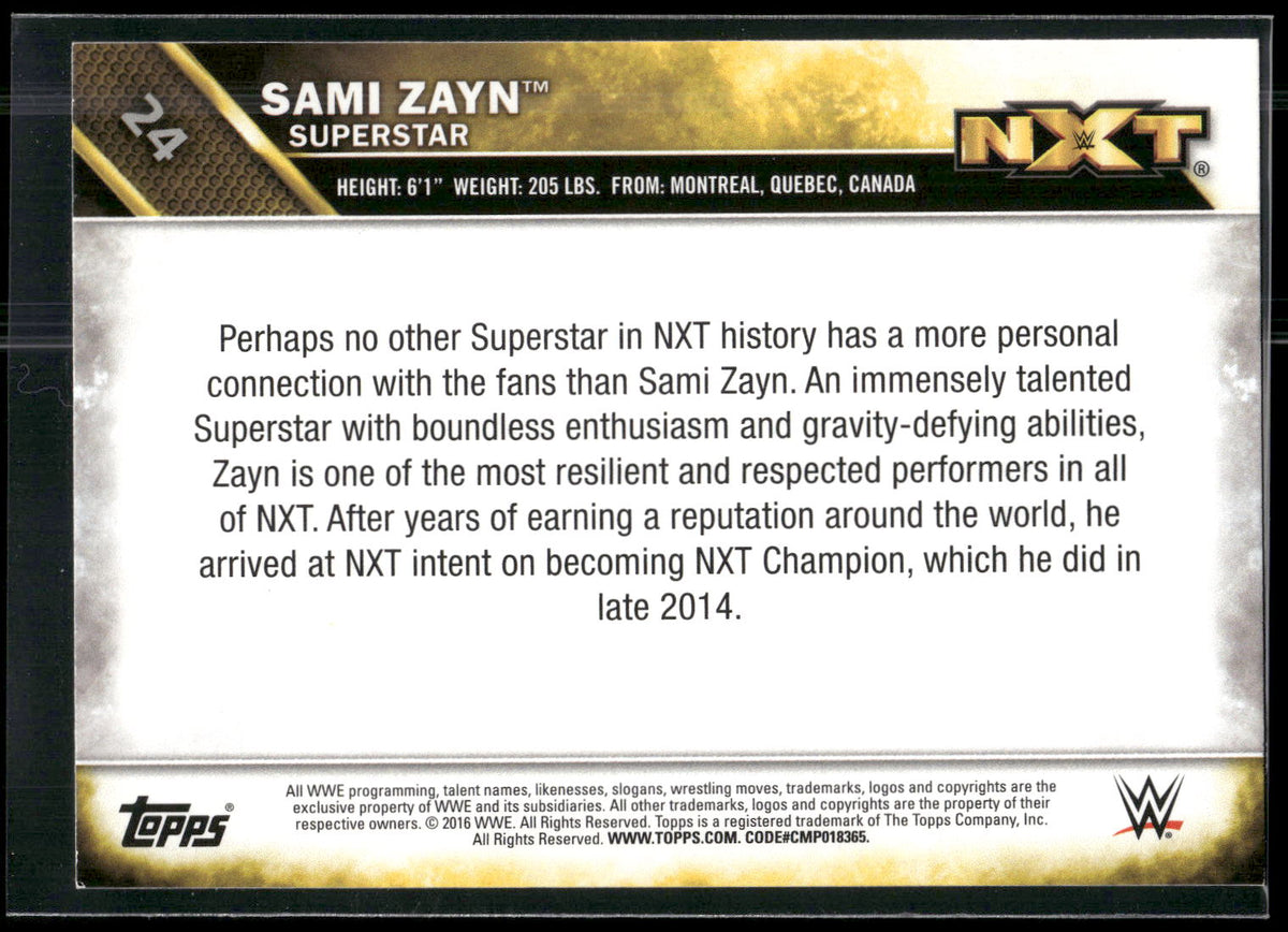 2016 Topps WWE #24 Sami Zayn NXT