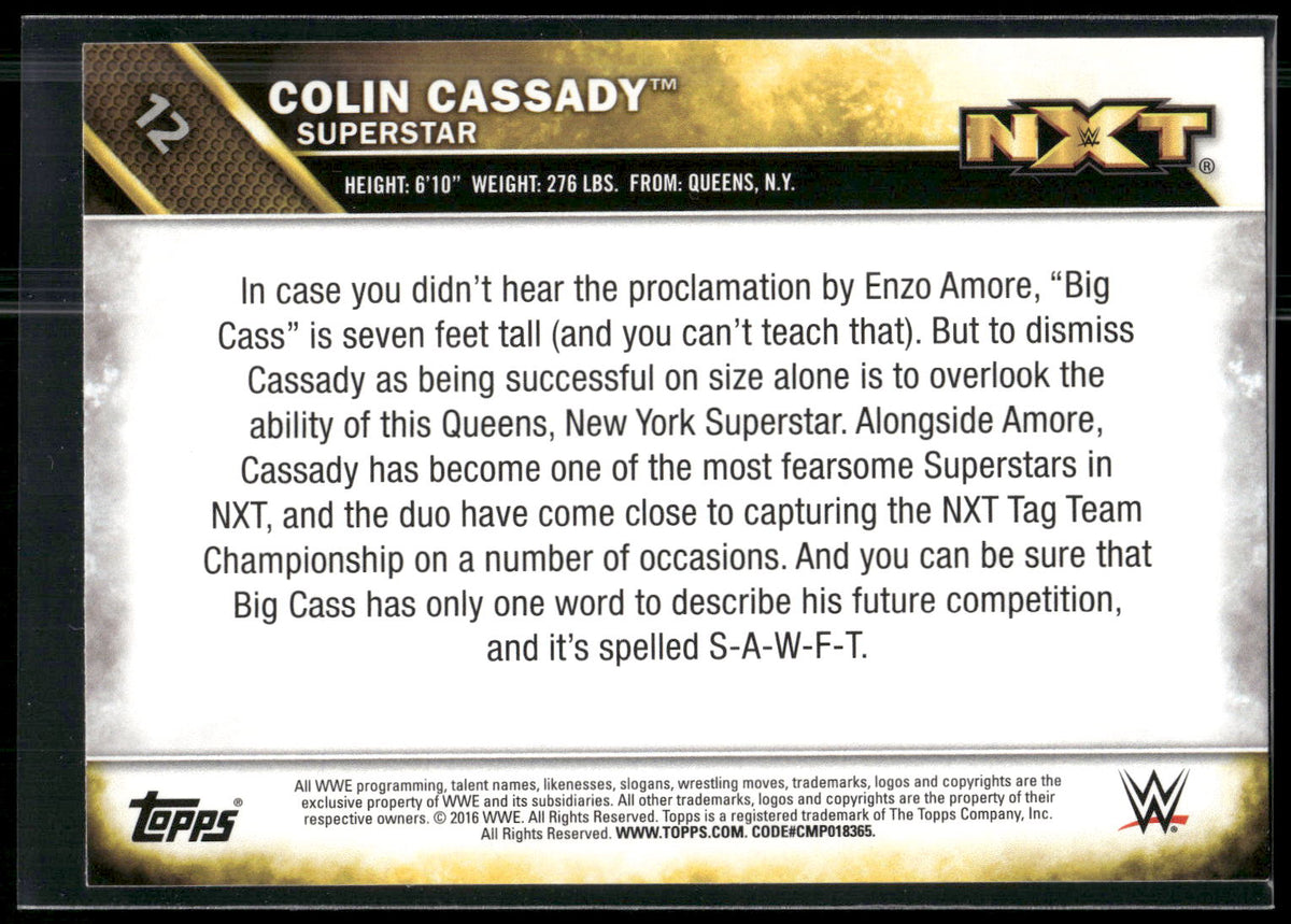 2016 Topps WWE #12 Colin Cassady NXT