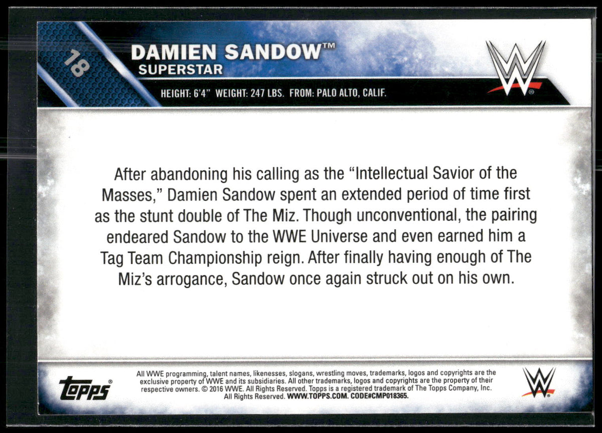 2016 Topps WWE #18 Damien Sandow