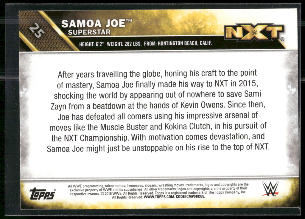 2016 Topps WWE #25 Samoa Joe NXT