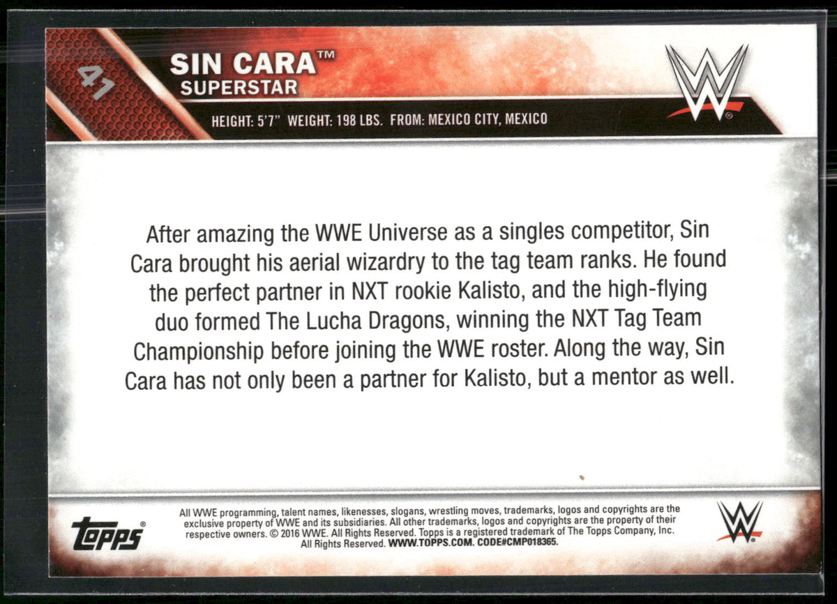 2016 Topps WWE #41 Sin Cara