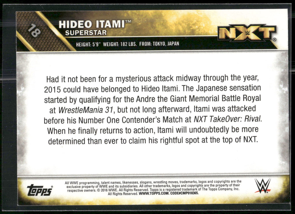 2016 Topps WWE #18 Hideo Itami NXT