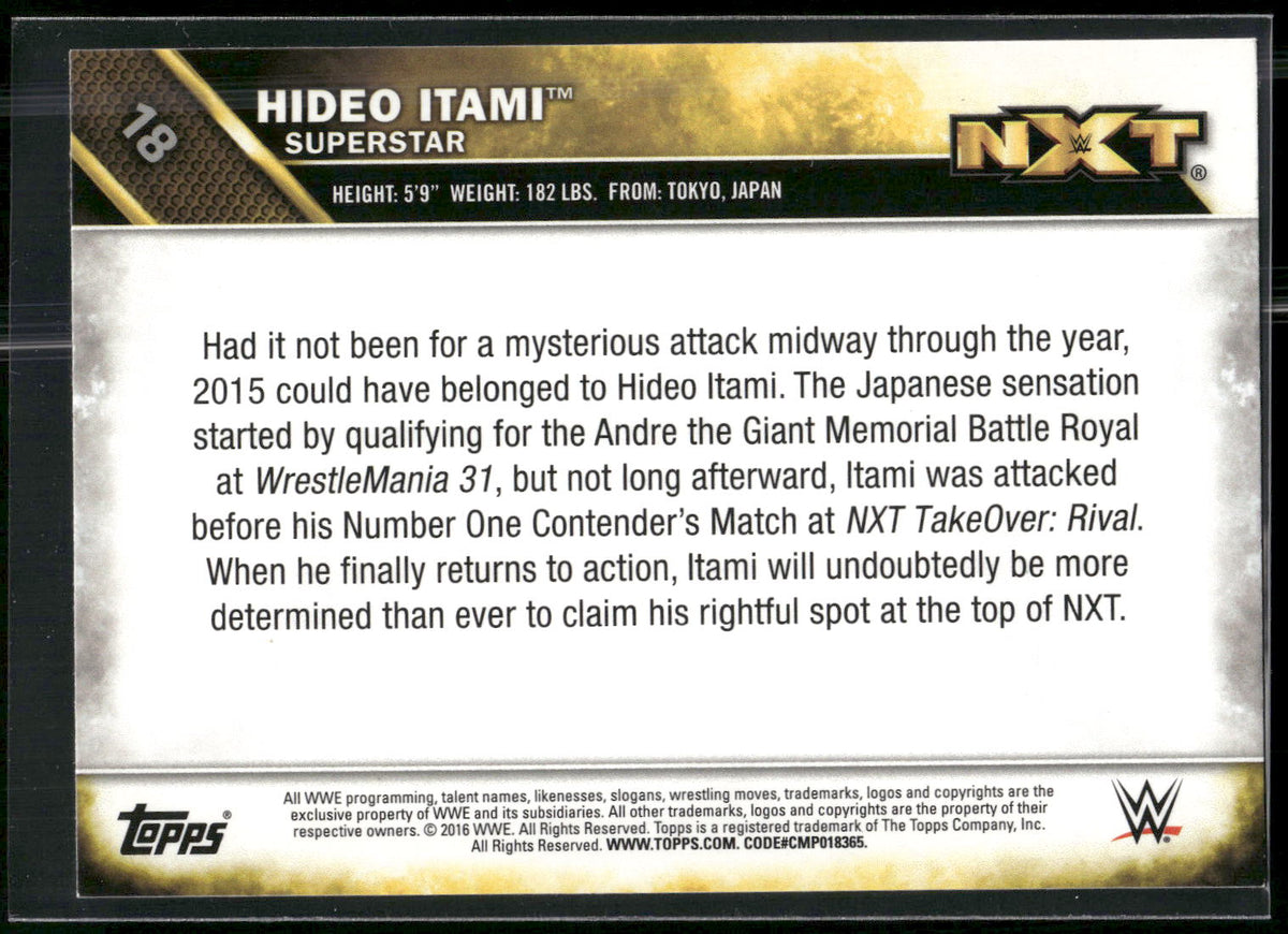 2016 Topps WWE #18 Hideo Itami NXT
